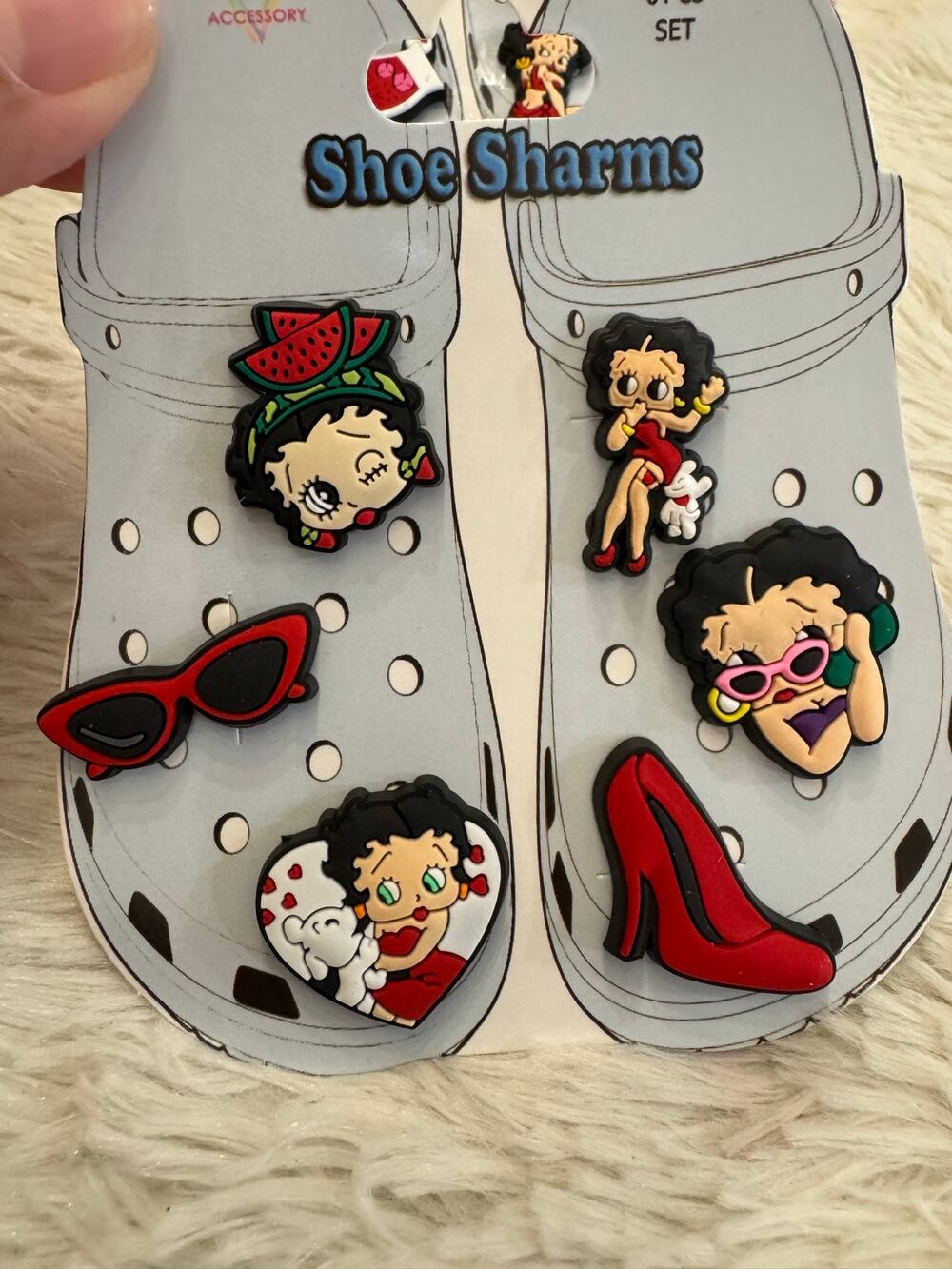 Betty Boop Shoe Charms set of 6